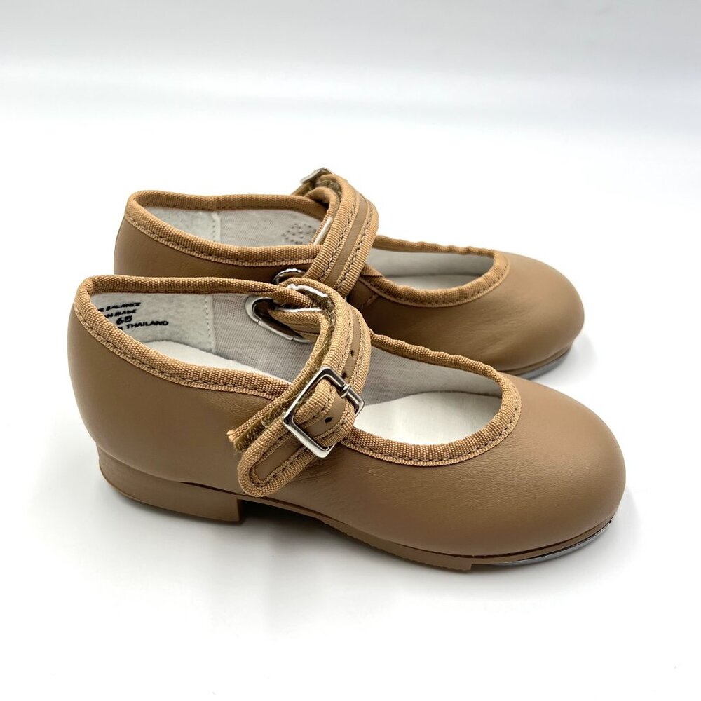 Capezio Size 8 3800T Toddler Little Kids Girls Mary Jane Caramel Tan Tap Shoes
